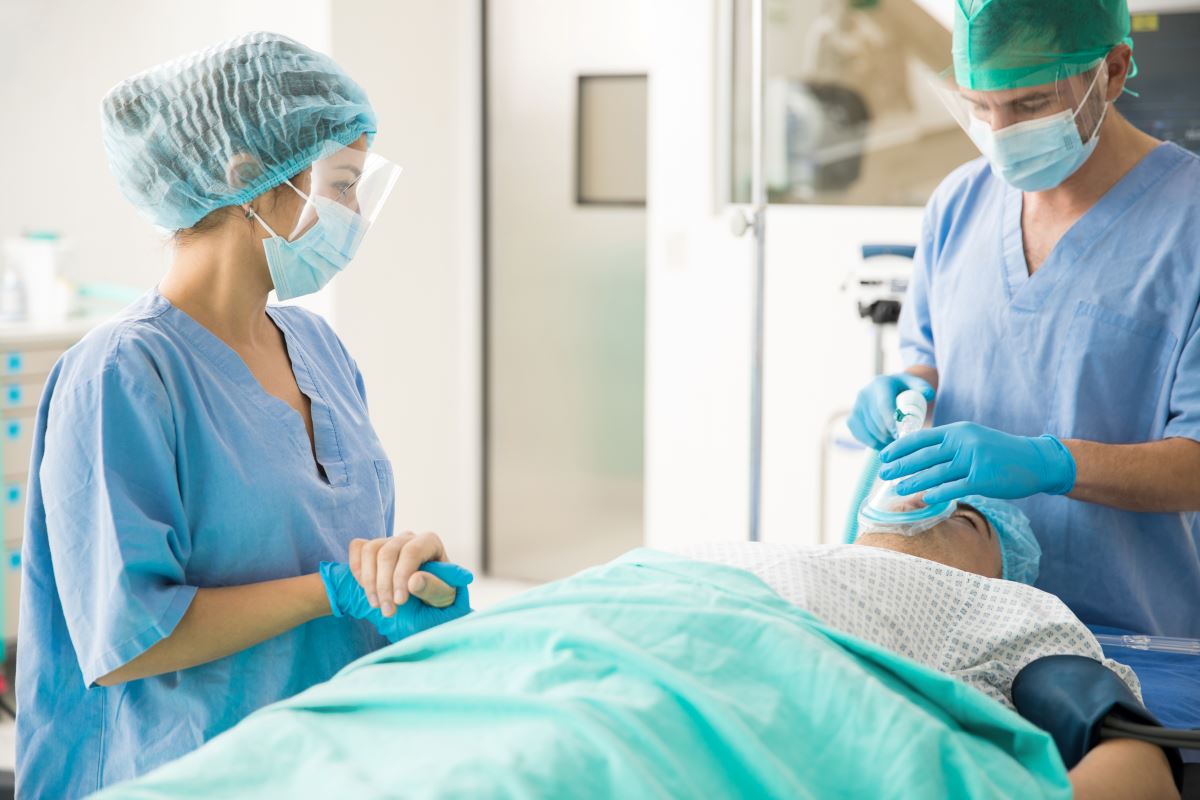 CRNA comforting patient
