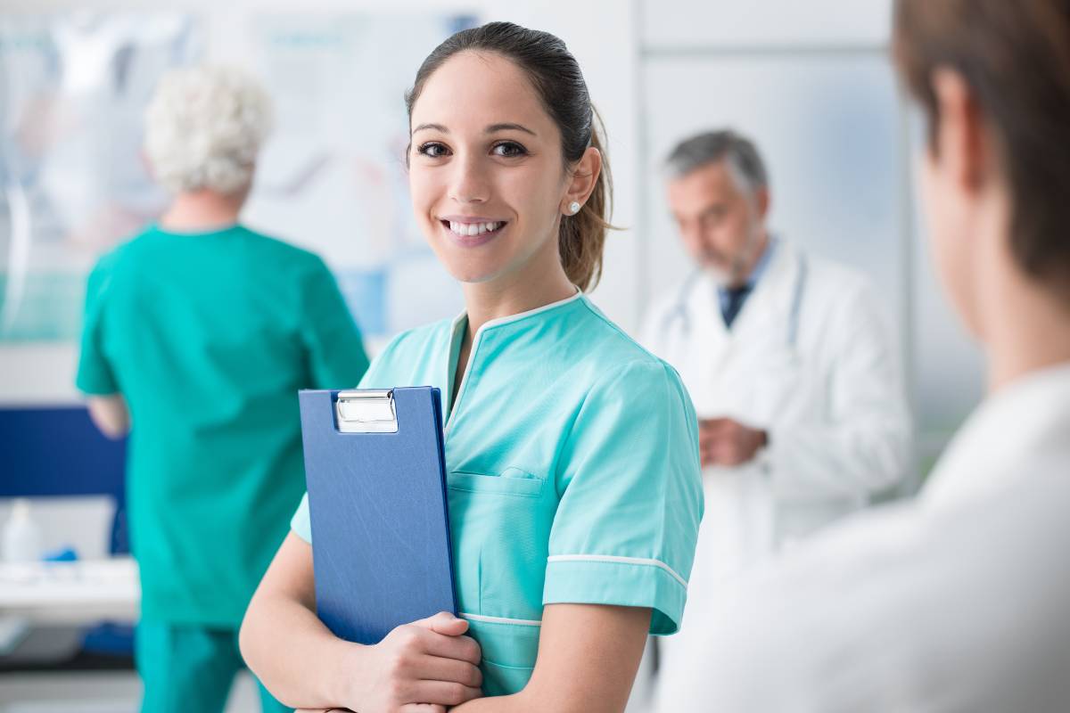 A nurse prepares for her Arkansas State Board of Nursing license renewal.