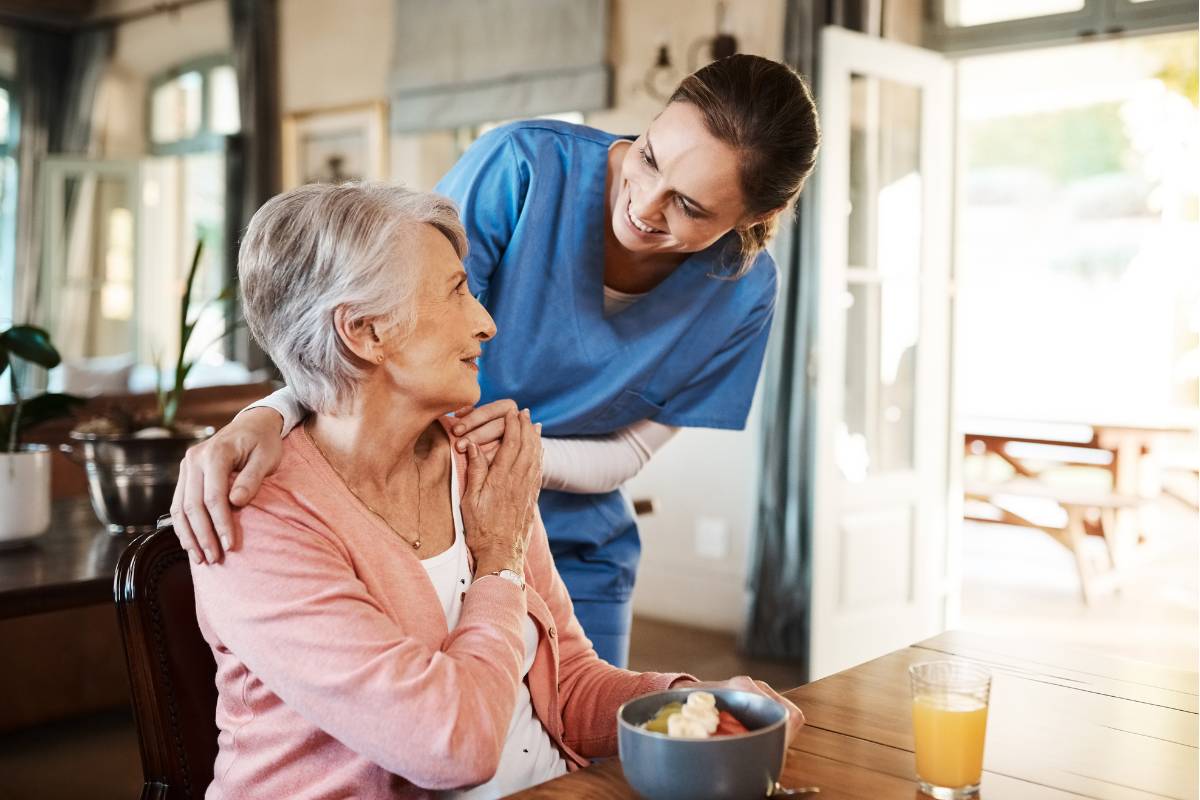 A nurse uses the skills displayed on her caregiver resume.