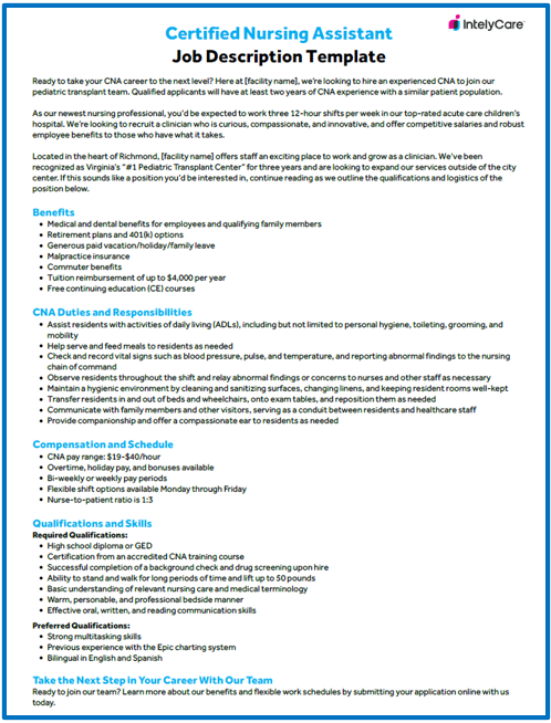 Download Your Free CNA Job Description Template