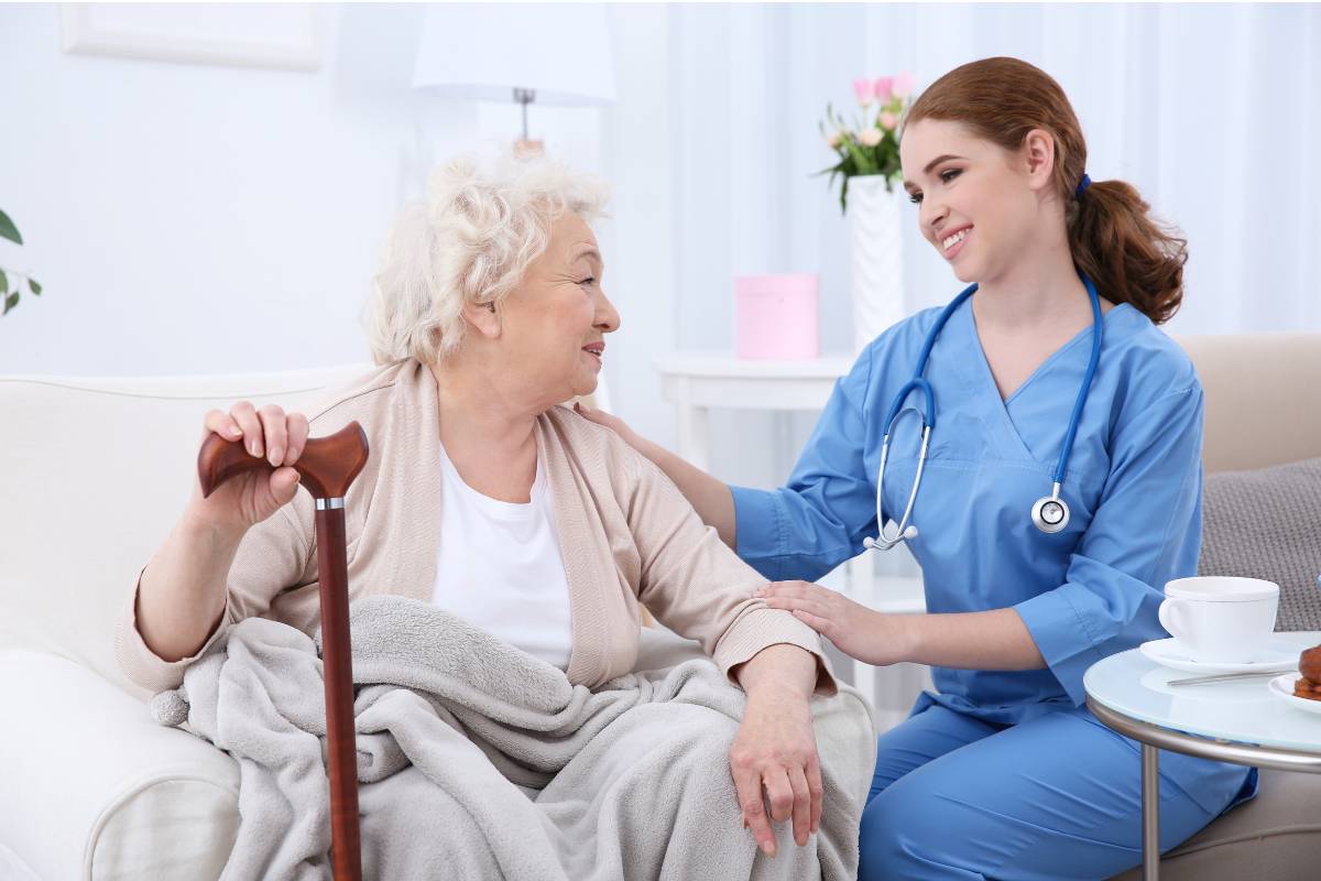 A healthcare worker working in one of the top entry-level careers in healthcare.