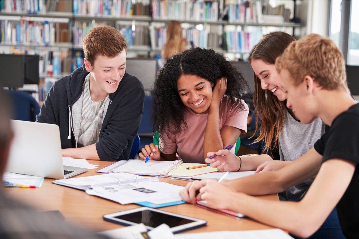 Students study for the HESI nursing exam.