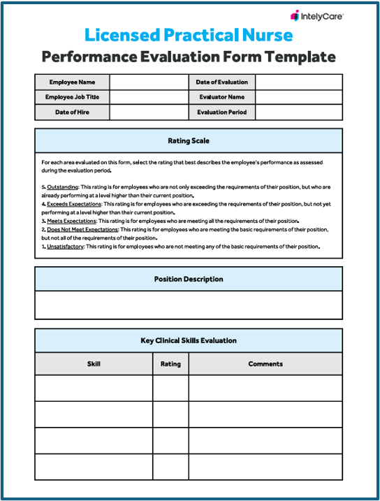 Download Your Free LPN Performance Evaluation Template Form