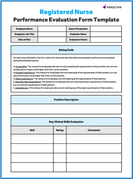 Download Your Free Registered Nurse Performance Evaluation Form Template