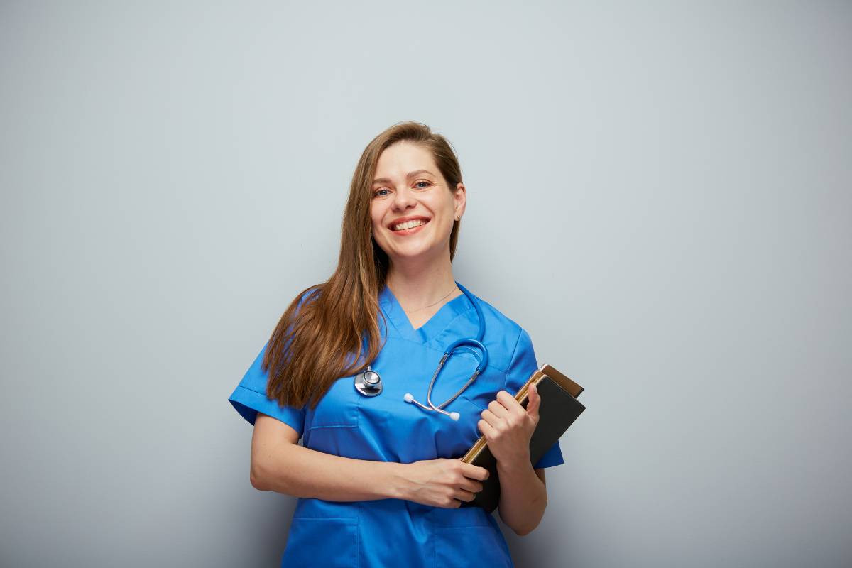 A nurse prepares for her TN nursing license renewal process.